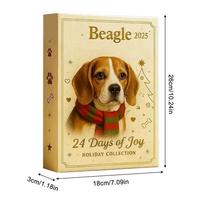2025 Christmas Advent 2D Dog Ornaments Home Decor Cute Animal Countdown Calendar Christmas Decor for Kids Adults Bag Charm 24pcs