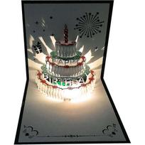 3d Pop Up Birthday Cards,warming Led Light Birthday Cake Music Happy Birthday Card