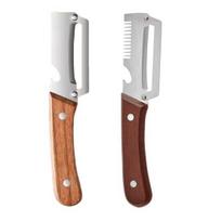 2Pcs Multifunctional Vegetable Peeler, Ergonomic Wooden Handle Peeler, Stainless Steel Blade Kitchen Tool with Bottle Opener And Serrated Blade for 2pcs C