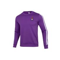 adidas Don Dunk Crew Contrasting Colors Stripe Embroidered Fleece Lined Basketball Sports Purple Men's H43782 M