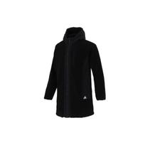 adidas Fleece Stay Warm mid-length hooded logo Jacket Black Men's H39285 L
