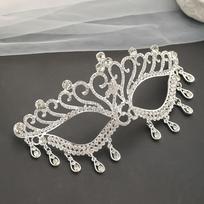 Veil Masquerade Mask Full Face Facial Jewelry Accessories Exaggerated Rhinestone Mask  Party sidabras