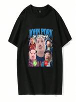 Wounisex Funny Pig Tops Tshirt John Pork Is Calling Answer Call Phone Y2k Tee Shirt Gothic Hip Hop T-Shirt Streetwear Clothes S įvairiaspalvis