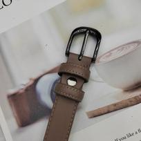 Women's Cowhide Leather Belt, Hong Kong Style - Versatile Retro Leaf Design, Perfect for Jeans & Suits. 110 cm pilka