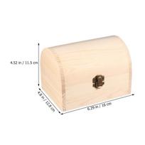 Arched Lock Wooden Box Unfinished Thickened Solid Color Large Capacity Storage Case DIY Graffiti Clay Craft Jewelry Cosmetics 12X8.2X9.2cm