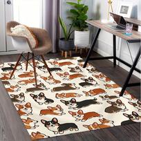 Corgi Pattern Design Pattern Printed Chair Mat -Decorative Mats for Office Tables,Coffee Tables - Durable and Fashionable Carpet0331137 100cm x 120cm