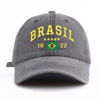 pc BRASIL Print Washed Baseball Cap for WomenMinimalist Retro Style Casual Soft Adjustable Dad HatPerfect for Tralvesports Adjustable