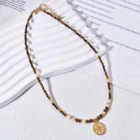 Melaleuca Tiger Eye Natural Stone Necklace – Luxurious, Versatile, Chinese Style Clavicle Chain for Women