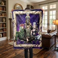 JoJos Bizarre Adventure Comfortable Flannel Blanket Printed Warm, For Chairs, Travel -HE34 75x90cm