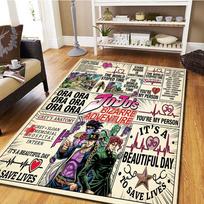 JoJos Bizarre Adventure Bedroom & Living Room Rug, Home Decor Cool Movie Mat Play Floor Carpet -HE33 60x90cm