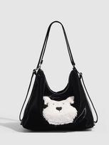 Cute Little Dog Tote Bag for women 2026 New student class large-capacity backpack, three-in-e shoulder crossbody bag juoda