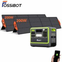 FOSSiBOT F2400 Powerstation battery LiFePO4 2048Wh, portable electric generator is equipped with 400W solar panel, APP/camping/RV