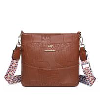 Stitching Women's Bag PU Shoulder Bag Bucket Bag