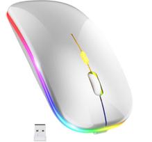 Wireless Mouse, Silent, 3-Stage DPI Switching, Type-C, Rechargeable, Energy Saving, 2.4GHz Bluetooth 5.2, Instant Connection, 7-Color Backlight,