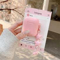 Ultra-thin Silicone Earphone Case For AirPods 4 Pro 3 2 1 Pro3 Pro2 Wireless Headphone Protection Cover with a Stars Pendant For Airpods 4