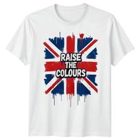 Raise The Colours Union Jack Flag Mens T-Shirt Womens Tee Graphic Football Top XL