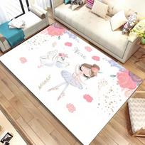 Cute Ballet Girl Ballerina Fairy Cartoon Area Rug,Carpet for Home Living Room Bedroom Sofa Doormat Decor,Kid Non-slip Floor Mat 40x60cm 16x24 inch