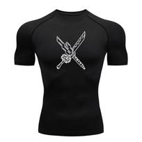 Jujutsu Kaisen Anime Black Compression Gym Shirt Athletic Workout Top S-3XL S