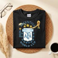 Argentina AFA World Cup 2026 Trophy T-Shirt, Argentina Soccer Fan Shirt, Argentina 3 Stars Champion Gift, World Cup 2026 Football Tee XL