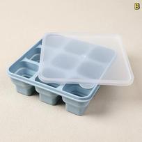 Foldable Silicone Ice Cube Trays with Lids Easy  Out Stackable Ice Molds for  Iced Coffee Home Daily Use mėlyna