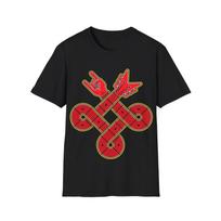Guitar T-Shirt, Rock Music Fan Graphic Top, Celtic Knot Design, Musician Gift M