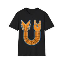 Guitar Finger Horns T-Shirt, Rock Metal Music Graphic Tee, Regular Fit Top 4XL