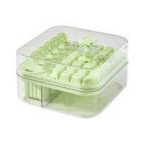 2-in-1 Ice Cube Tray with Lid Easy Push Release Ice Mold for DIY Popsicles Leakproof Freezer Container for Summer Drinks žalia
