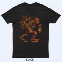 Steampunk Bigfoot Mechanical Gears Industrial Fantasy T-Shirt L