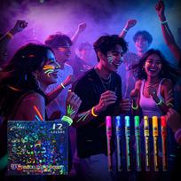 12 Spalvų UV Šviečiantys Tamsiai Veido Kūno Dažymo Žymekliai Fluorescenciniai Neoniniai Kreidelės Vakarėliui Festivaliui 12colors
