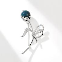 Bo Xin Yun Elegant Agate Tulip Brooch - Fashionable Suit Accessory & High-end Gift
