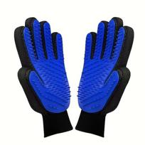 1 Pair Of Pet Grooming Gloves, Hair Removal And Massage Gloves, Suitable For Dogs And Cats To Remove Loose Hair, Cat Cleaning And Grooming Gloves 1 pair black and blue
