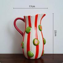 Ceramic Vase Three-dimensional Relief Fruit Figs Lemon Water Kettle Flowerpot Terrarium Flower Vases Plant Pot Home Decoration