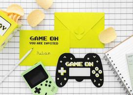 Zaproszenia Z Kopertami Gamepad Gamer 6Szt.