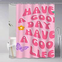 Pink Preppy Dopamine Art Bathroom Shower Curtain Shielding Partition Shower Curtain Quick Dry Can Scrubable Light Opaque Bath (as the picture,90x180 cm)