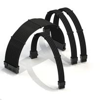 LINKUP - AVA 50cm Power Supply Dedicated Sleeved Custom PSU Cable Extension Set  GPU Power  24-pin 8-pin 6-pin Set  500mm Black -
