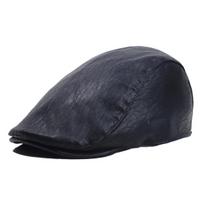 Women's Retro Black Leather Beret: Korean & British Style Painter Hat for Autumn/Winter One Size