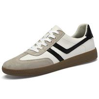 2025 German Style Men's Retro White Sneakers - Versatile Large Size Casual Shoes for Couples 45