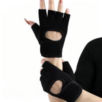 Silicone Hollow Back Weightlifting Gloves Non-slip Palm Fitness Mittens for Dumbbell Gym Workout Hand Protection S juoda