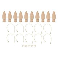 10pcs 1.97in Wooden Bulb Ornament Paintable Light Bulb Shape Blank Wood Bulb Unfinished Wood Wood Bulb Decoration šviesiai pilka spalva