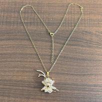 18K Gold Zircon Inlaid 3D Black Myth Wukong Necklace