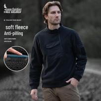 Free Soldier Men's Sherpa Fleece Pullover: Thick, Warm Jacket for Outdoor Spring & Summer S