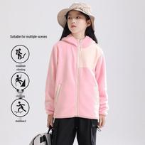 Children's Hooded Fleece Jacket - Warm, Anti-static, Casual for Fall and Winter Activities