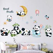 Cartoon Animal Balloon Wall Stickers With Movable Stickers For Decorating Posters And Murals In Children's Rooms (as the picture,30x90cm)