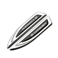 2 vnt. Automobilio stiliaus kėbulo sparno peilio emblema Metaliniai lipdukai Citroen C4 Picasso Xsara C5 Aircross Cactus C1 C2 C3 C6 C8