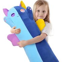 MorisMos Large Stuffed Cat Plush Body Pillow for Kids,42in Long Cat Plush Pillow for Adults, Cat Stuffed Animal for Kids Girls 100cm-150cm mėlyna