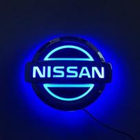 5D Led Car Rear Emblem Badge Sticker Light for Nissan X-trail Qashqai Rogue Sport Kicks Tiida Altima Versa Juke Leaf Accessories 10.6 X 9.0cm