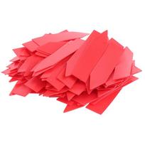 100Pcs Plastic Plant Labels 1x5cm Bonsai Flower Markers Indoor Desktop Green Plant Name Tag Garden Decoration Label Cards raudona
