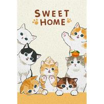 Cartoon Cat Silk Circle Porch Shoe Changing Area Foot Pad Household Easy Cleaning Non-Slip Pad Can Be Cut Into The Door Floor Mat 40*60cm