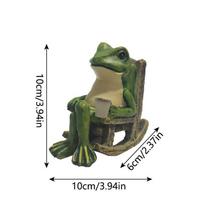 New Solar-powered Rocking Chair - Frog Design - Resin Product - Warm Piece - Country Style Gift - Decoration