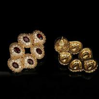 Elegant Zirconia & Ruby Earrings - Exquisite Fashionable Design